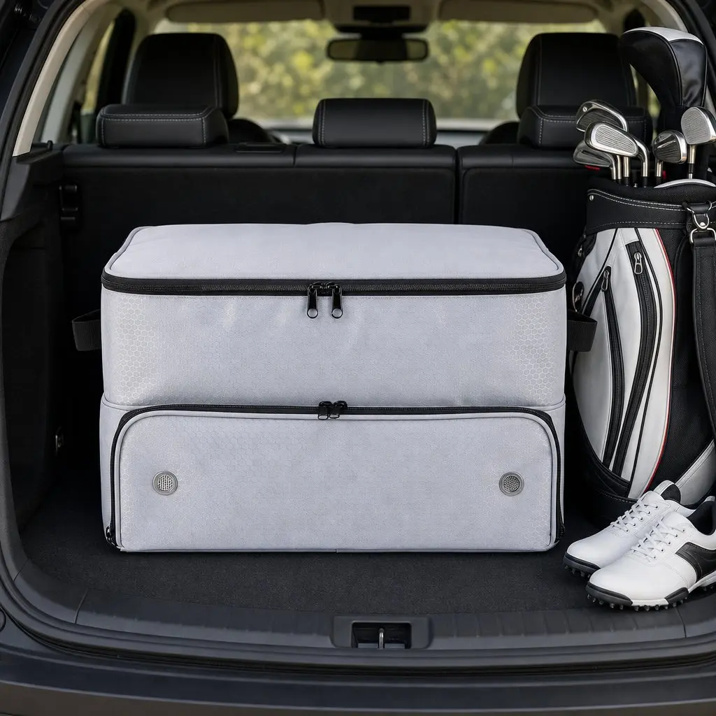 Golf Trunk Organizer with 2-Tier Shoe Compartment
