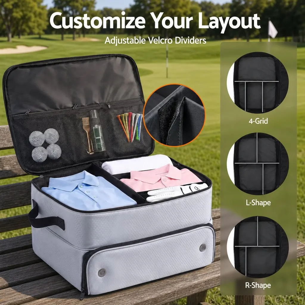 Golf Trunk Organizer with 2-Tier Shoe Compartment