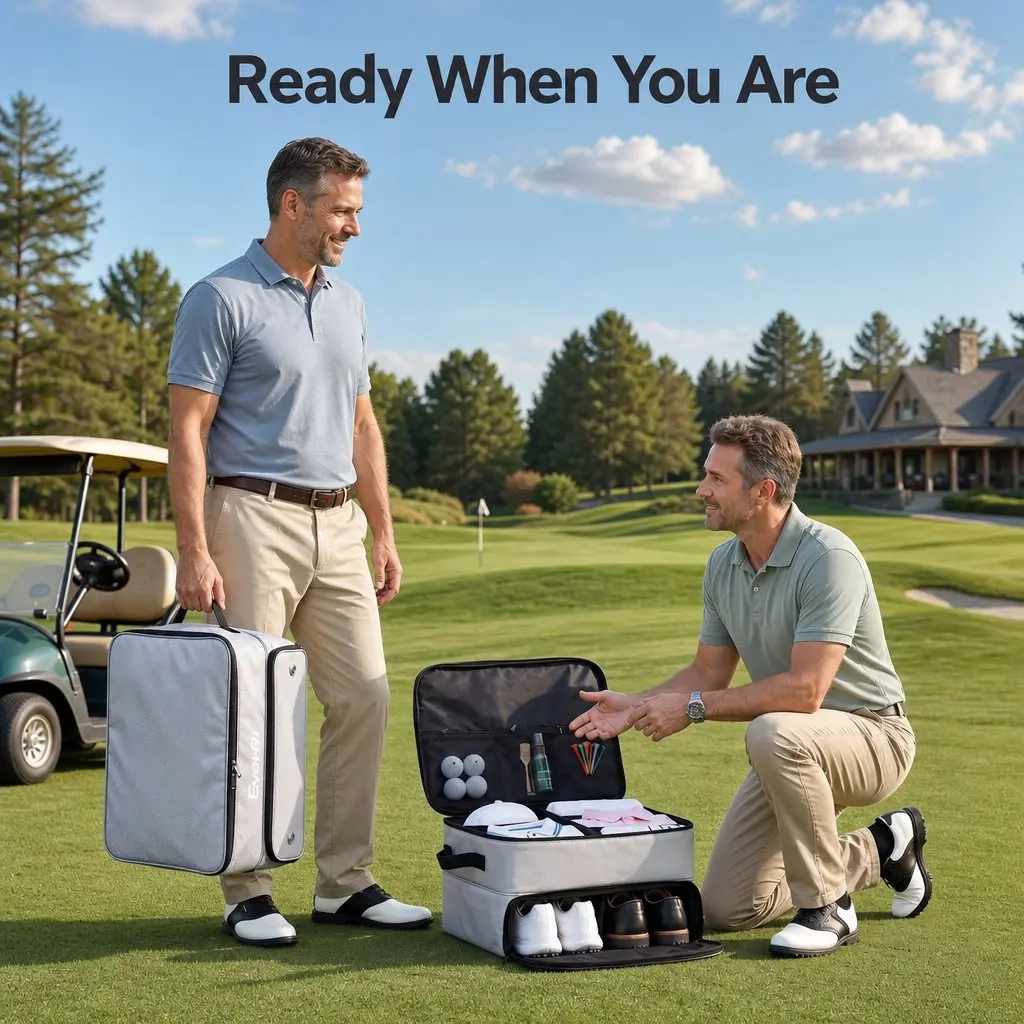 Golf Trunk Organizer with 2-Tier Shoe Compartment