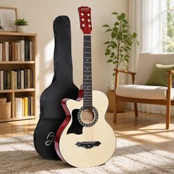 38 Inch Full Size Left Handed Acoustic Guitar with Cutaway