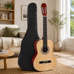 39 Inch Classical Guitar Wooden Body Nylon String Beginner Starter Pack with Bag