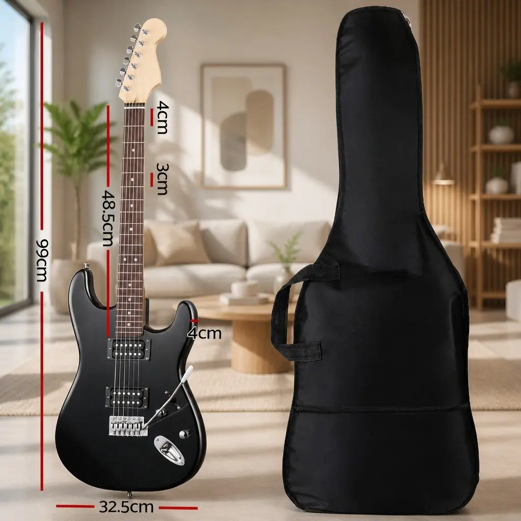Electric Guitar Poplar 41 Inch Black with Humbucker Pickups 3-Way Switch