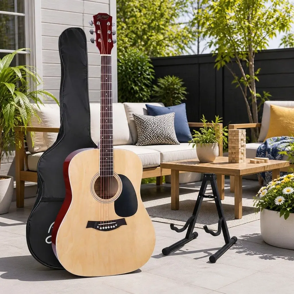 41 Inch Acoustic Cutaway Guitar with Stand