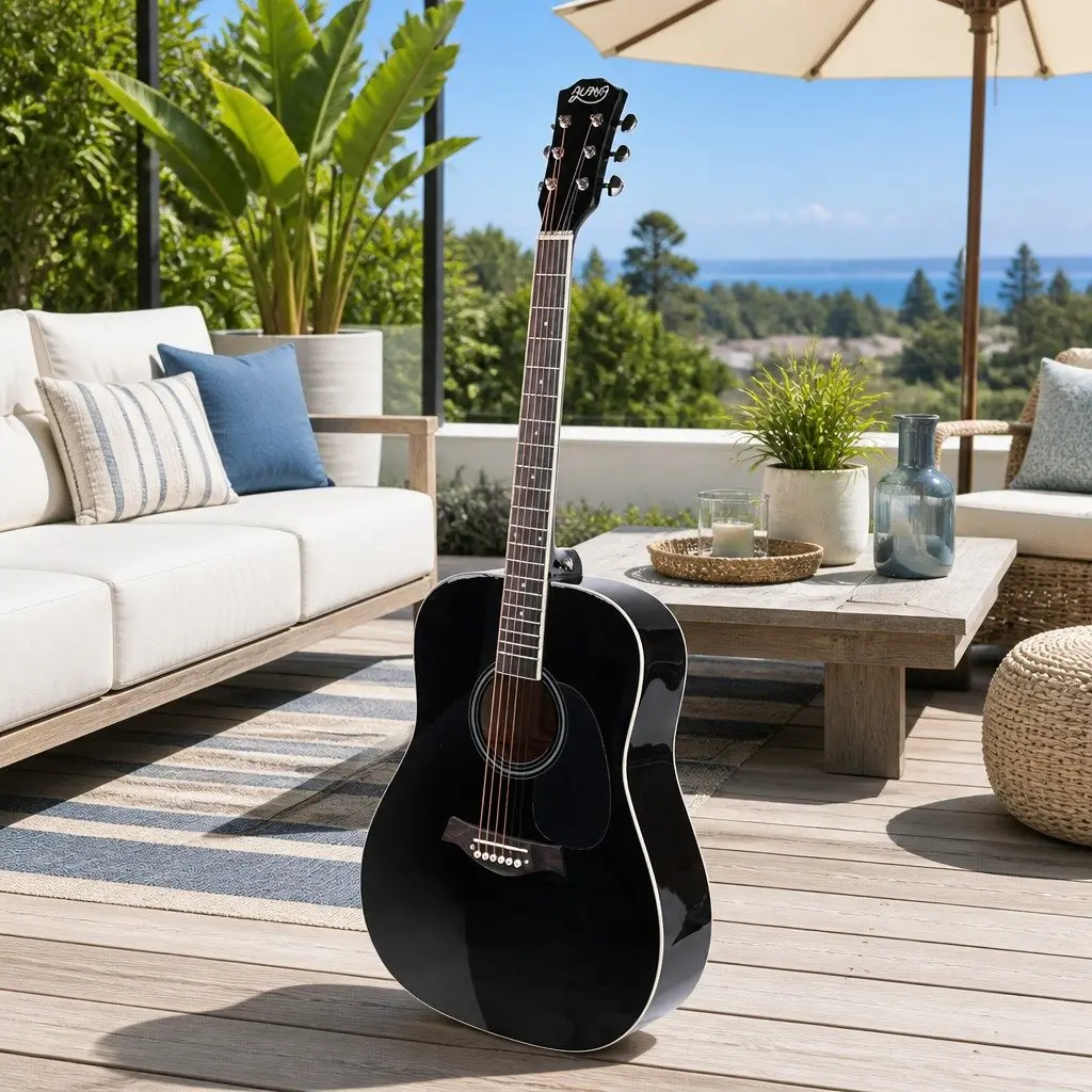 41 Inch Dreadnought Acoustic Guitar in Black