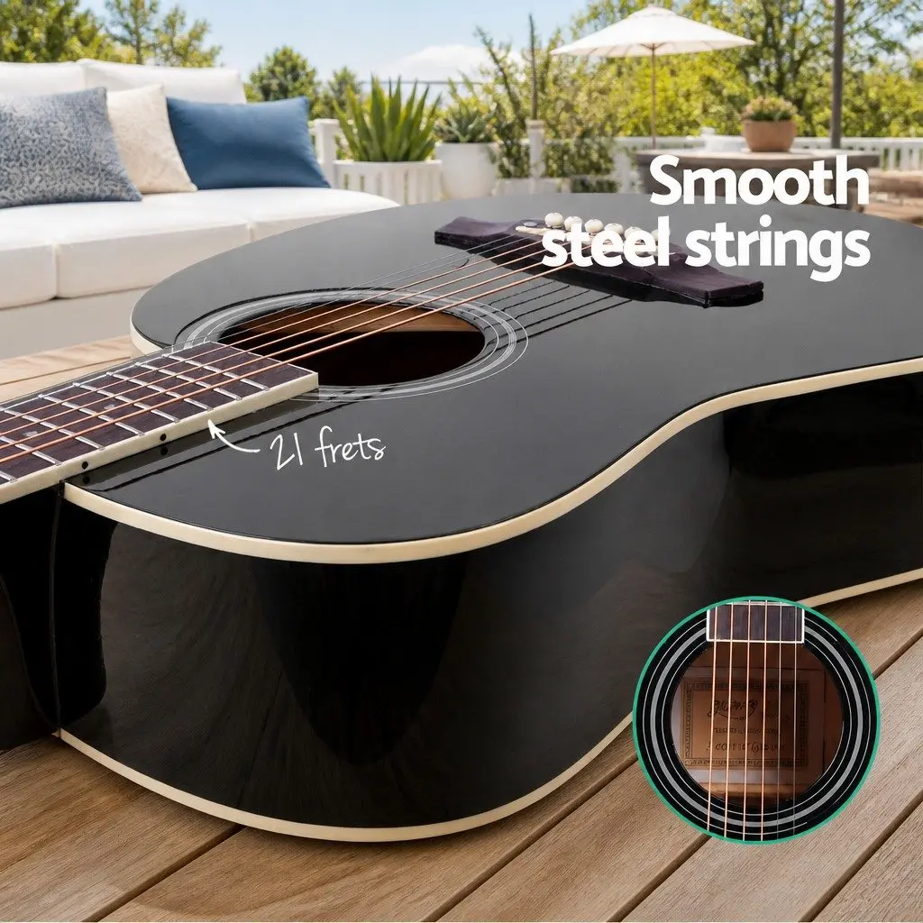 41 Inch Dreadnought Acoustic Guitar in Black