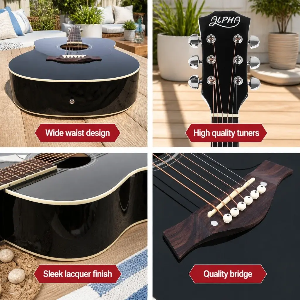 41 Inch Dreadnought Acoustic Guitar in Black