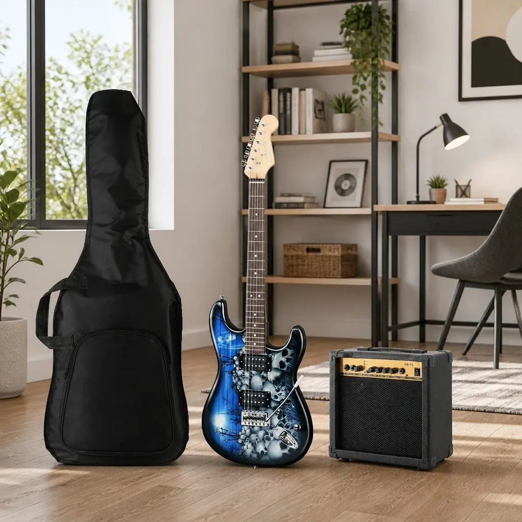 Beginner Electric Guitar Combo Set with 20W Amp Blue