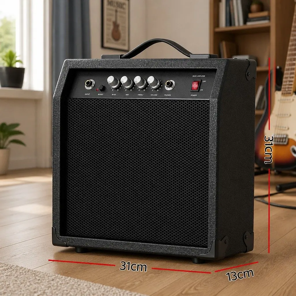 40W Portable Bass Guitar Amplifier Compact Black