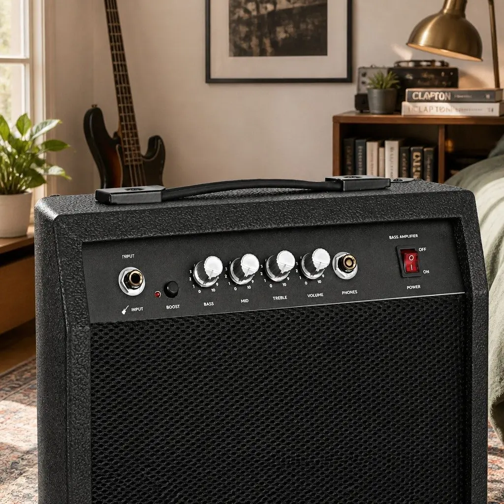 40W Portable Bass Guitar Amplifier Compact Black
