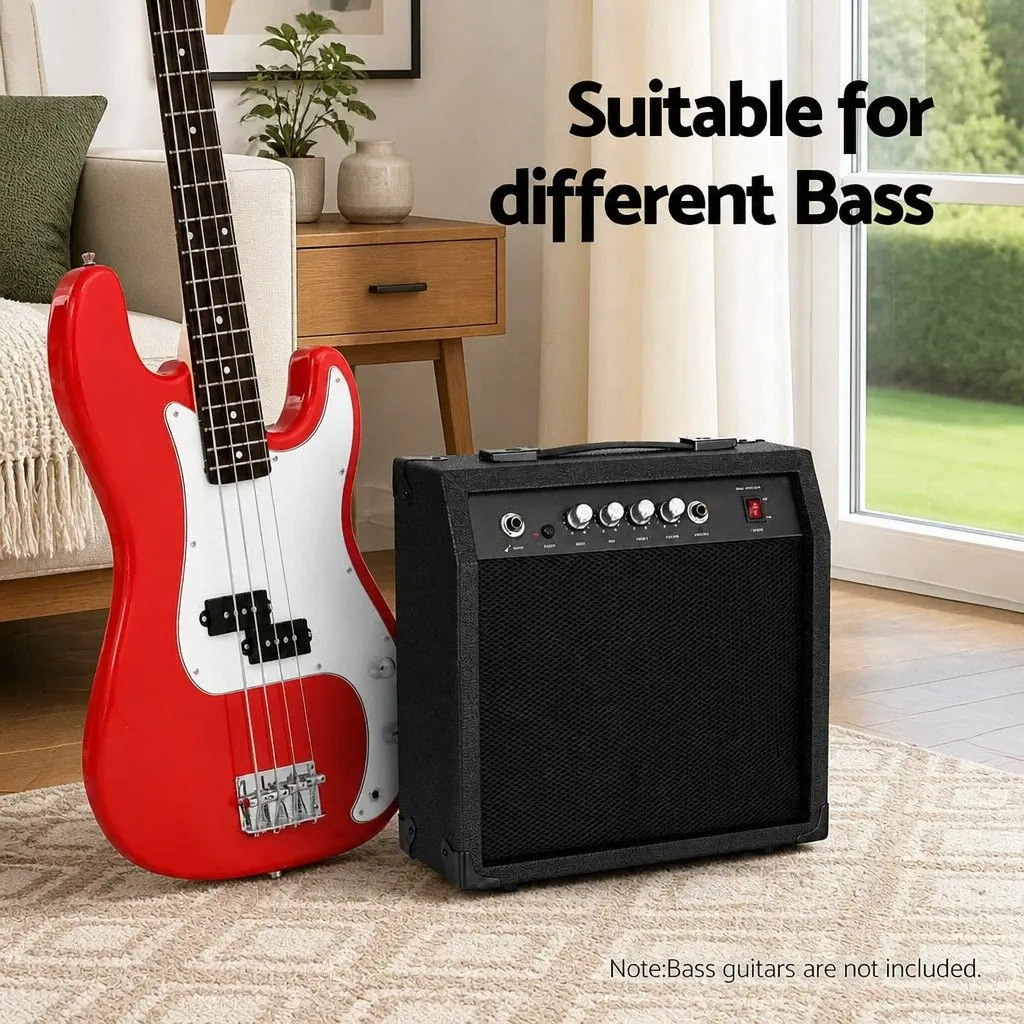 40W Portable Bass Guitar Amplifier Compact Black