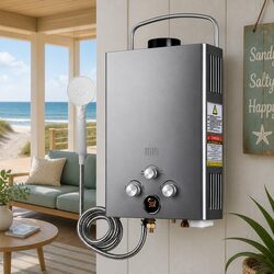 Grey Portable Gas Water Heater for Outdoor Showers