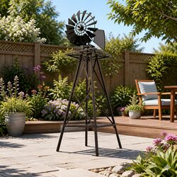 Durable 160cm Outdoor Metal Garden Windmill Ornament