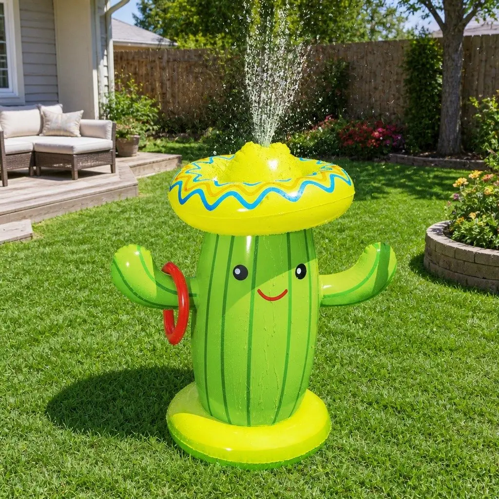 Cactus Sprinkler Outdoor Water Play Toy PVC 1.05m Green
