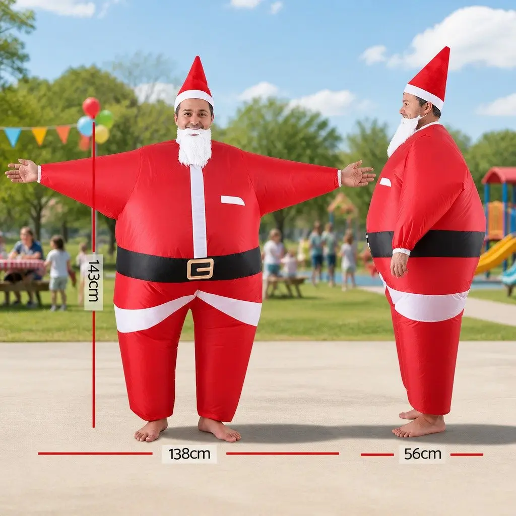 Inflatable Costume Polyester Adult Unisex Red Santa Claus