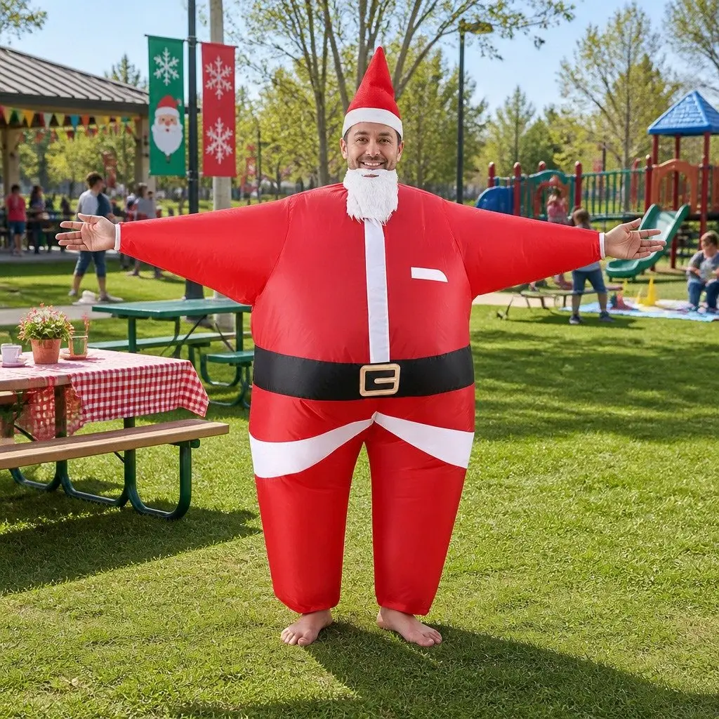 Inflatable Costume Polyester Adult Unisex Red Santa Claus