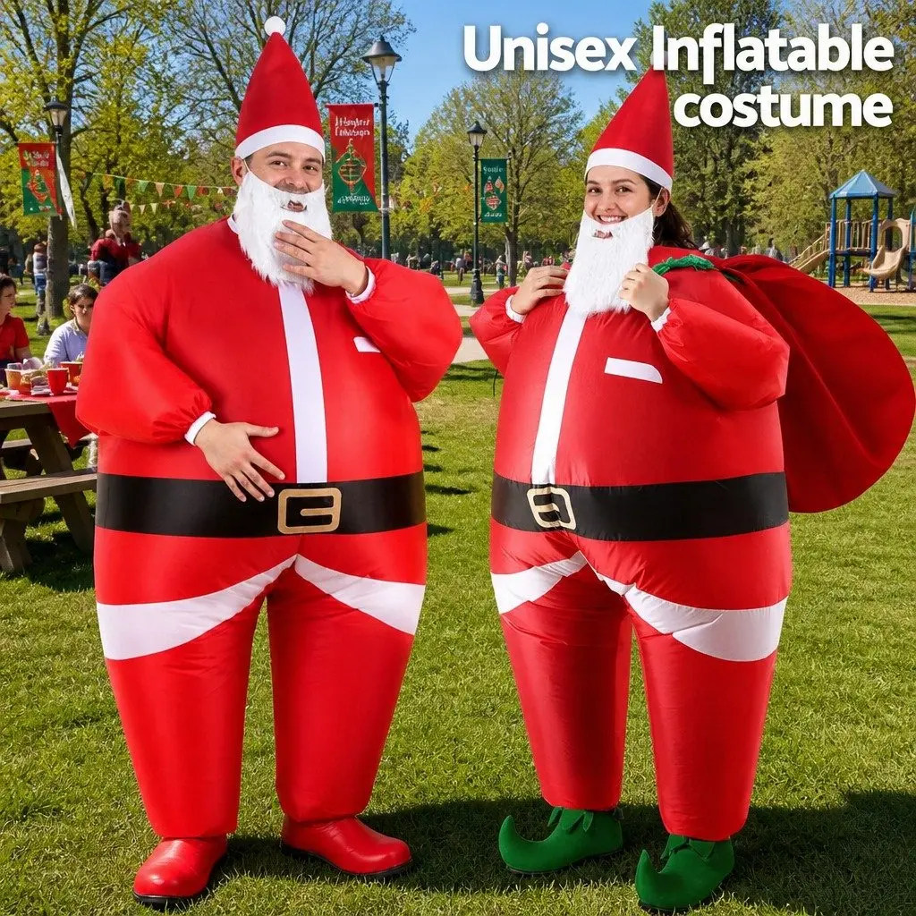 Inflatable Costume Polyester Adult Unisex Red Santa Claus