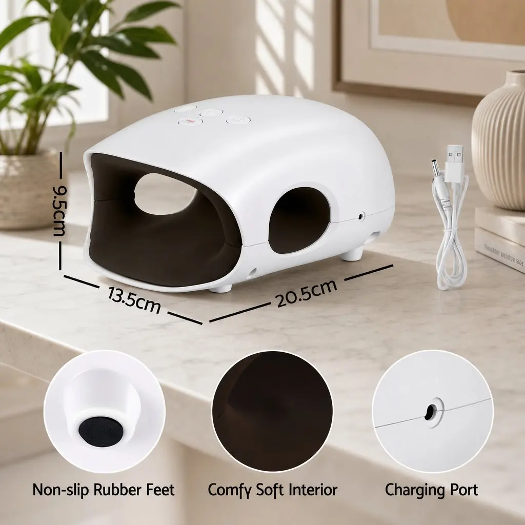 Hand Massager Air Compression Cordless White 3 Modes 3 Temperatures
