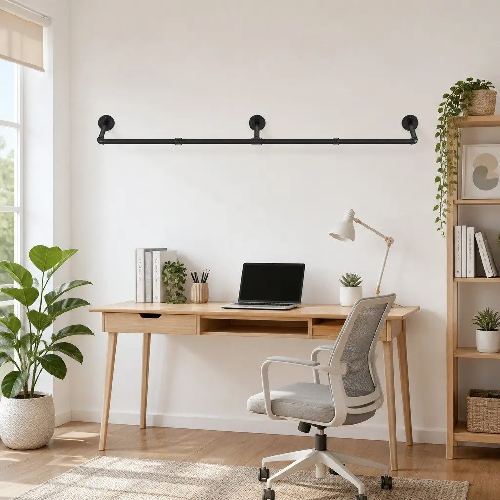 Wall-Mounted Clothes Rack with Hooks
