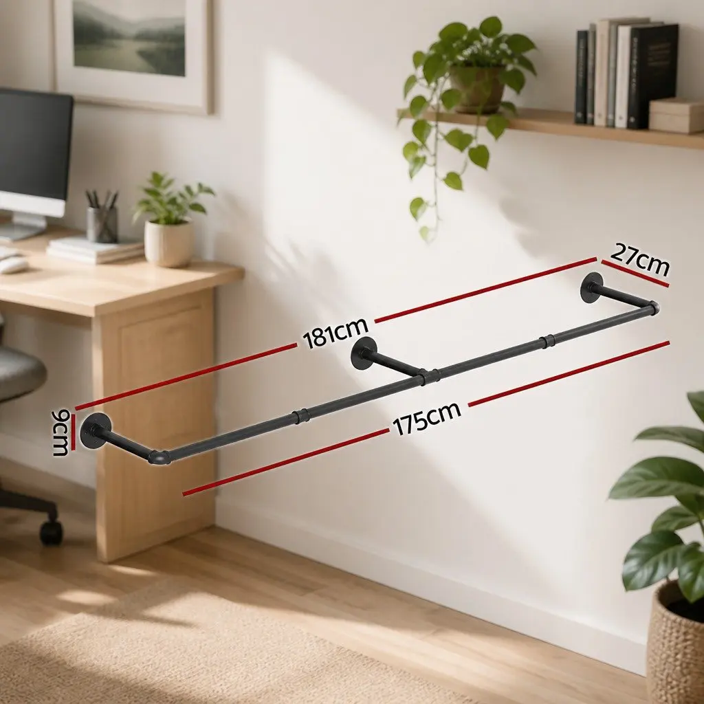 Wall-Mounted Clothes Rack with Hooks