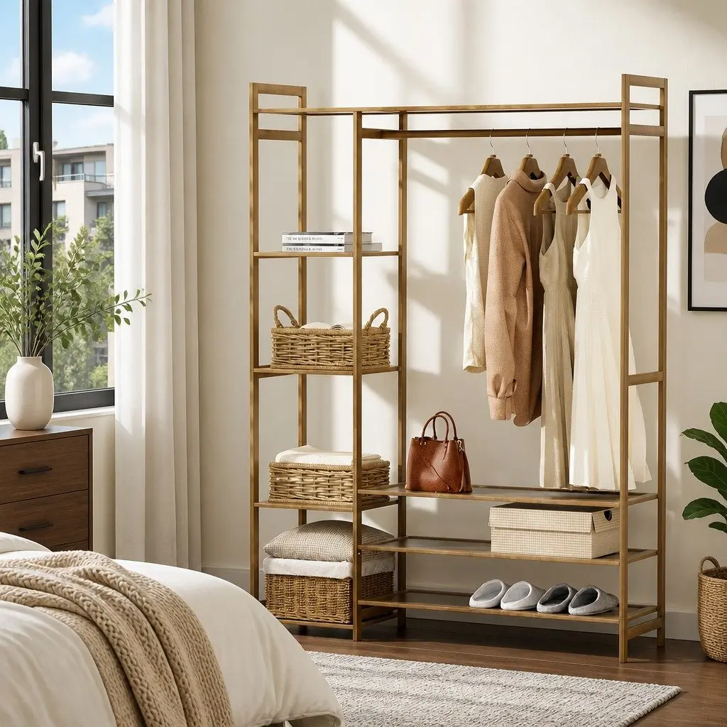 Clothes Rack Garment Airer with Adjustable Shelves