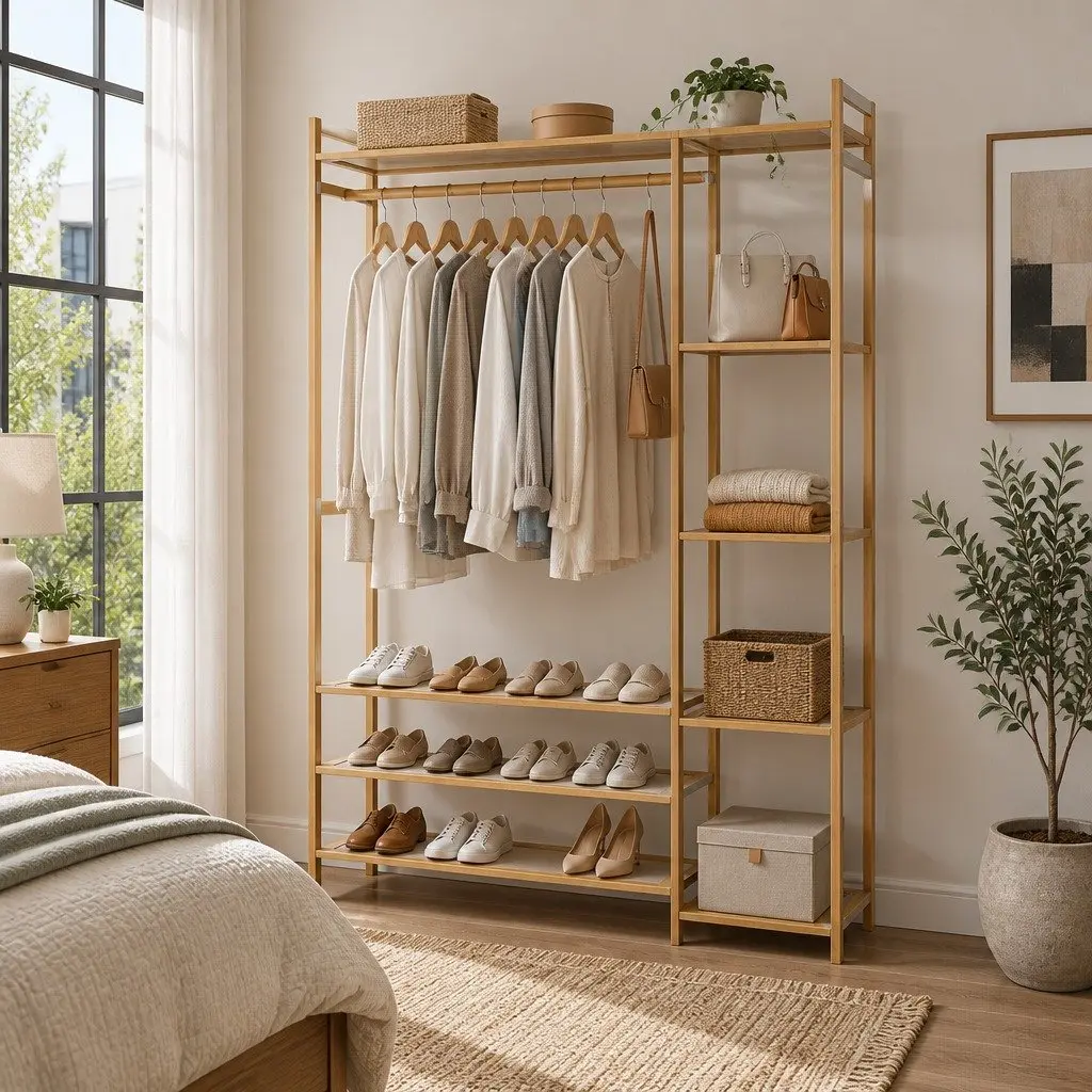 Clothes Rack Garment Airer with Adjustable Shelves