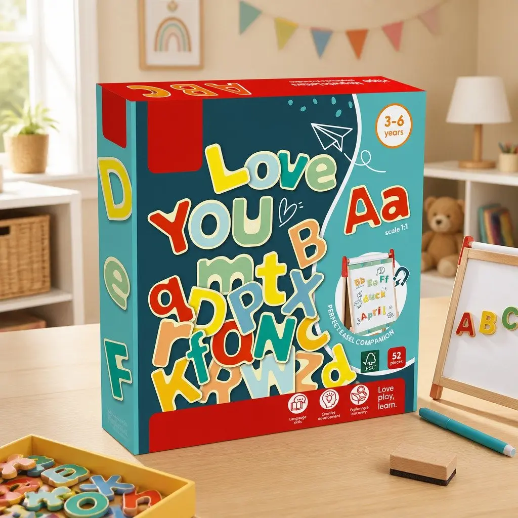 Magnetic Alphabet Learning Set 52 Pieces Educational Toy Letter Recognition Kids