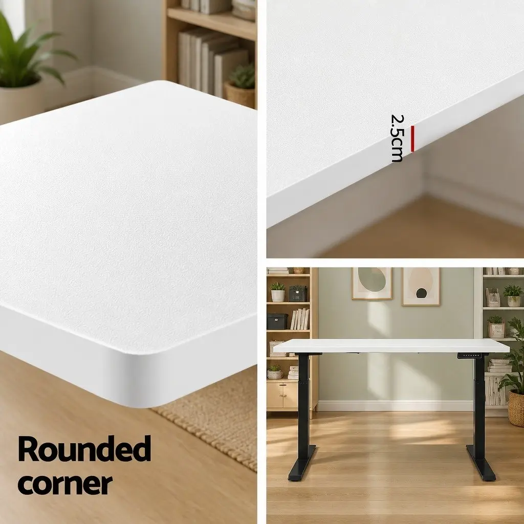 Dual Motor Adjustable Standing Desk Frame White 140cm