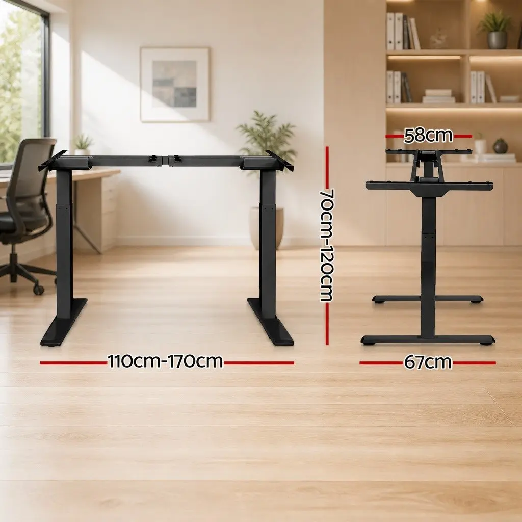Dual Motor Height Adjustable Desk Frame for Office