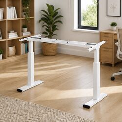 Premium White Motorised Adjustable Standing Desk Frame