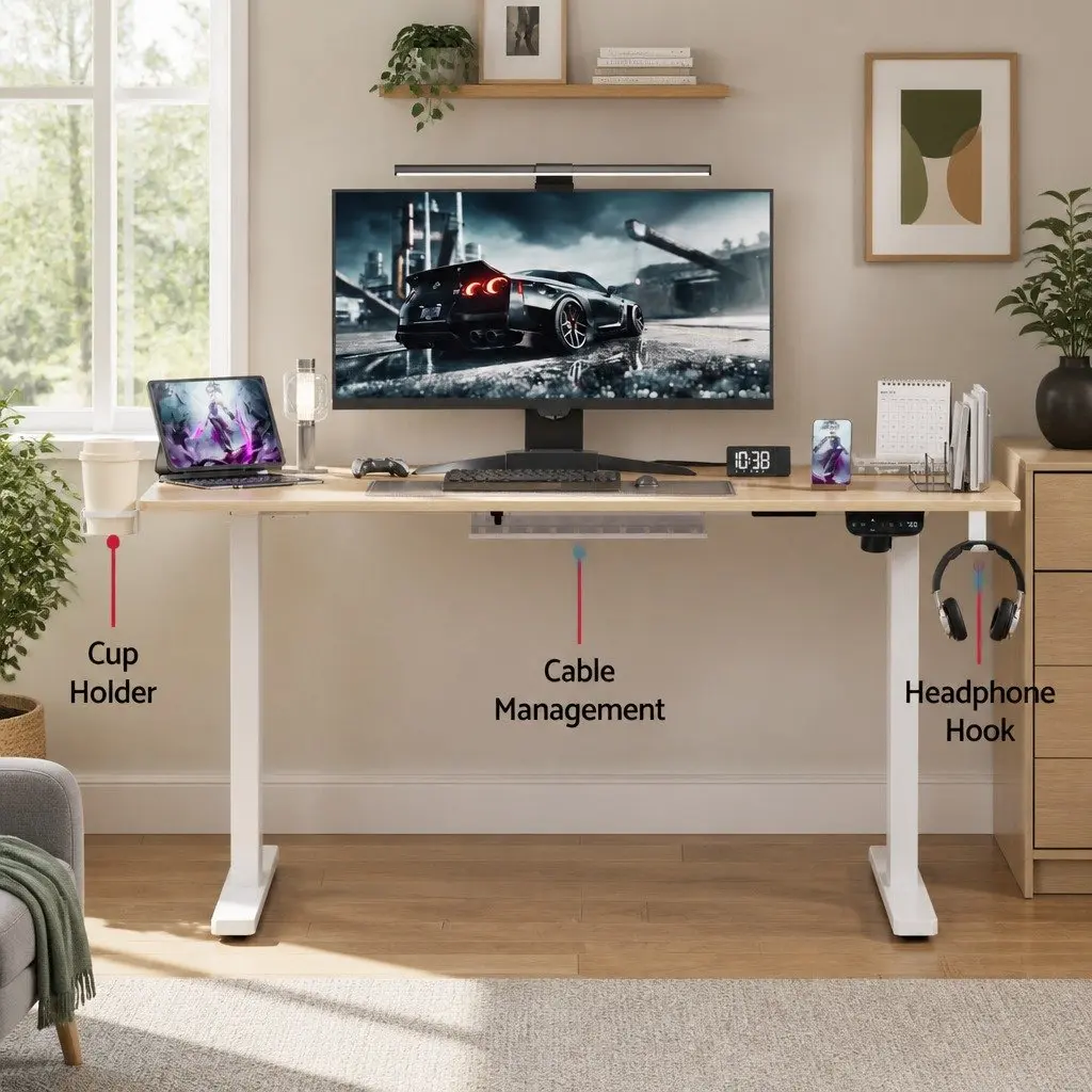 Height Adjustable Electric Sit Stand Desk with Touch Control