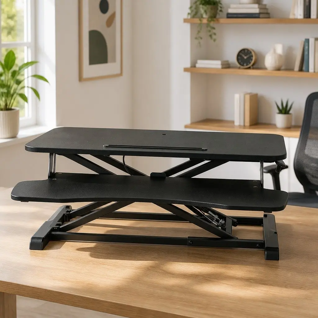 Height Adjustable Standing Desk Riser in Black