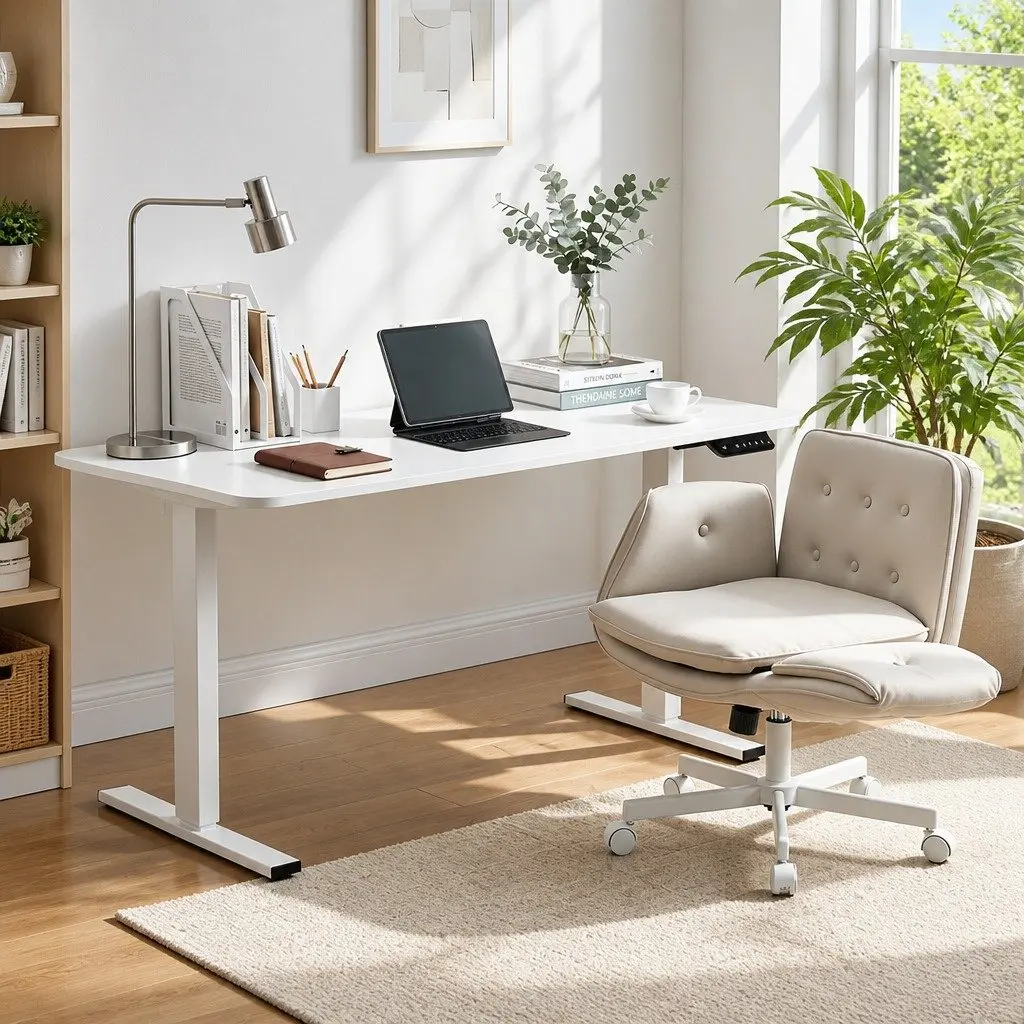 Electric Standing Desk and Ergonomic Chair Set