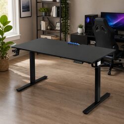 Height Adjustable Electric Gaming Desk 140cm Black