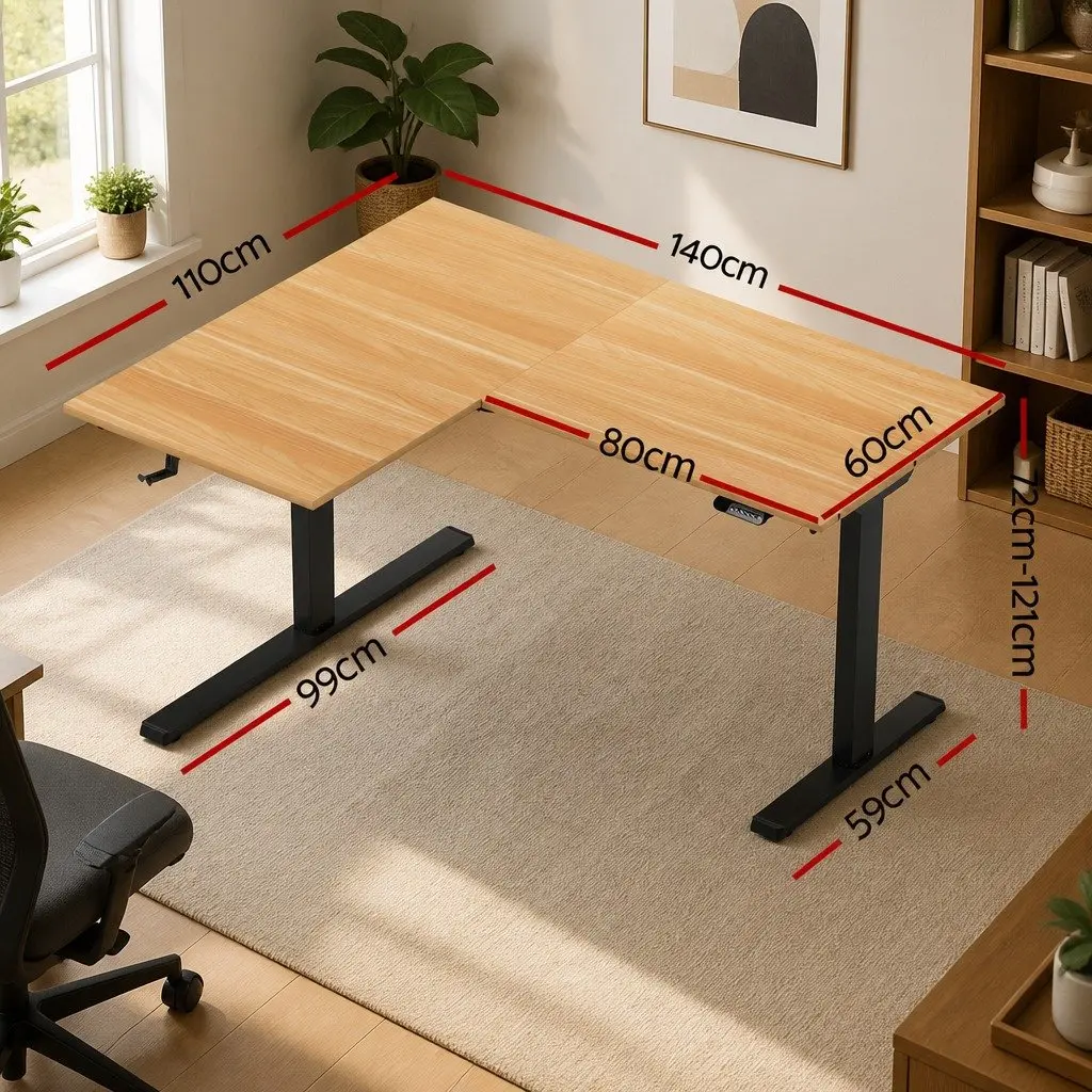 L-Shape Electric Standing Desk with Dual Motor Adjustment
