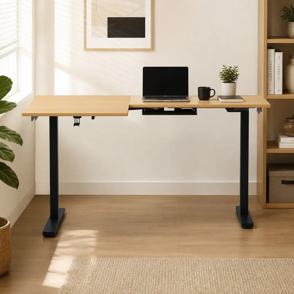 L-Shape Electric Standing Desk with Dual Motor Adjustment
