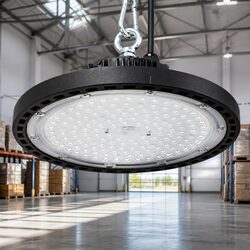 LED High Bay Light 100W UFO Industrial Workshop Warehouse Ceiling Lamp Black