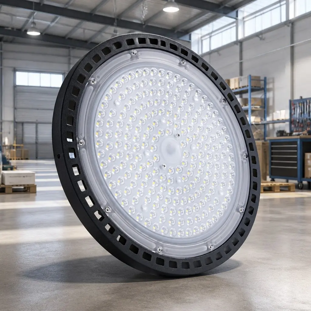 LED High Bay Light Aluminium 15cm x 31cm Black
