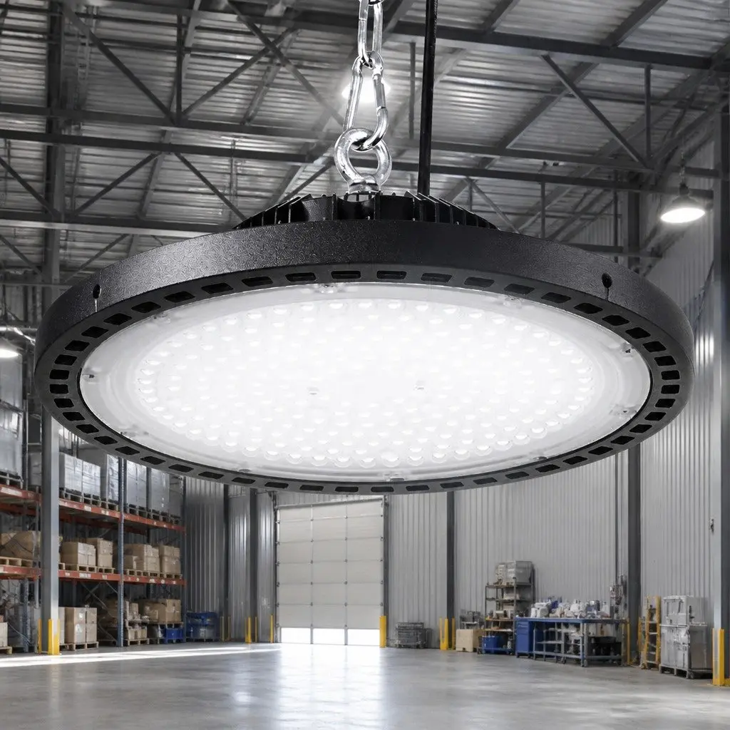 LED High Bay Light Aluminium 15cm x 31cm Black