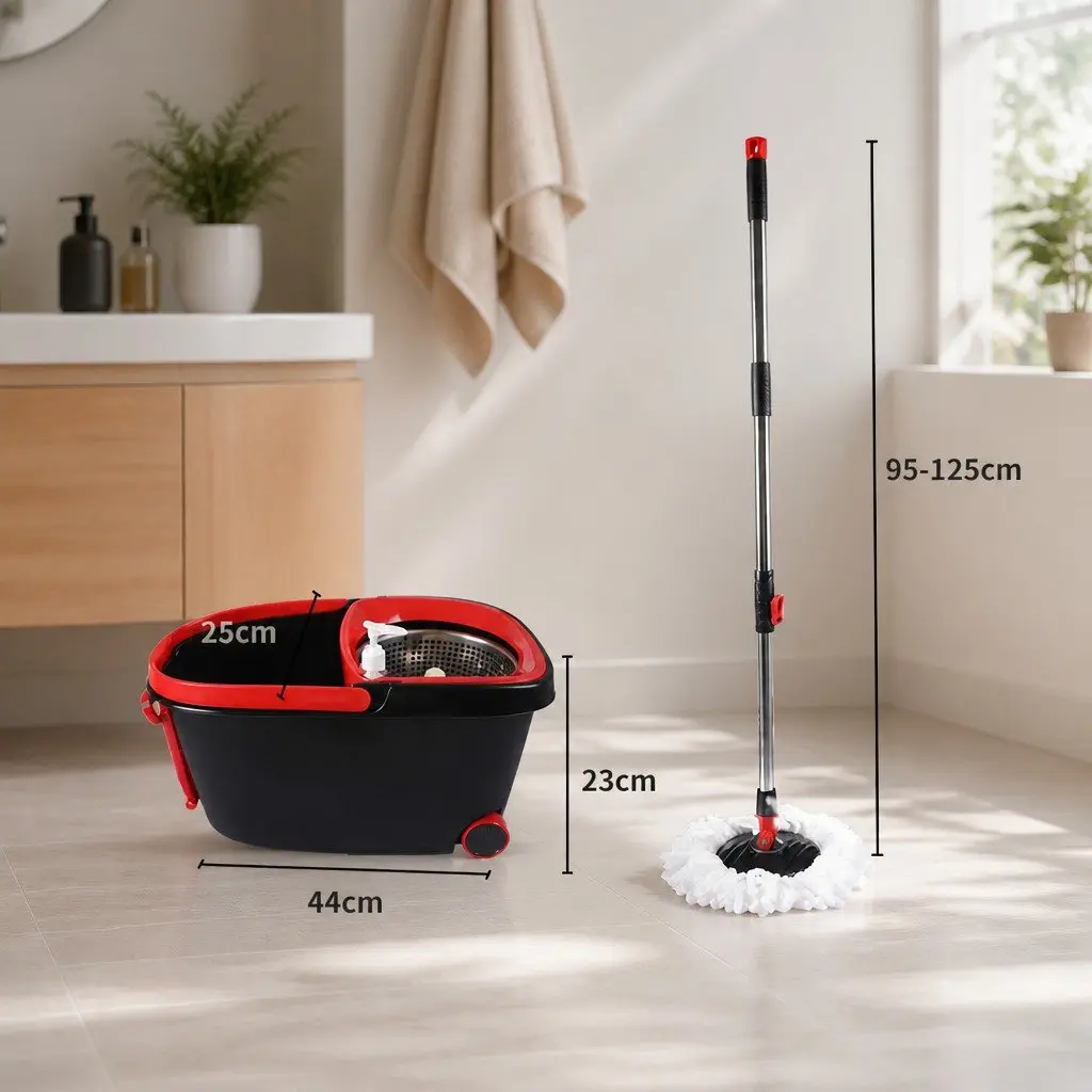 Mop Bucket Set with 360° Rotating Head