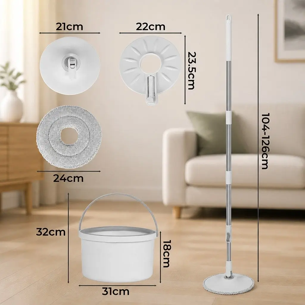 Mop and Bucket Set for Effective Hard Floor Cleaning