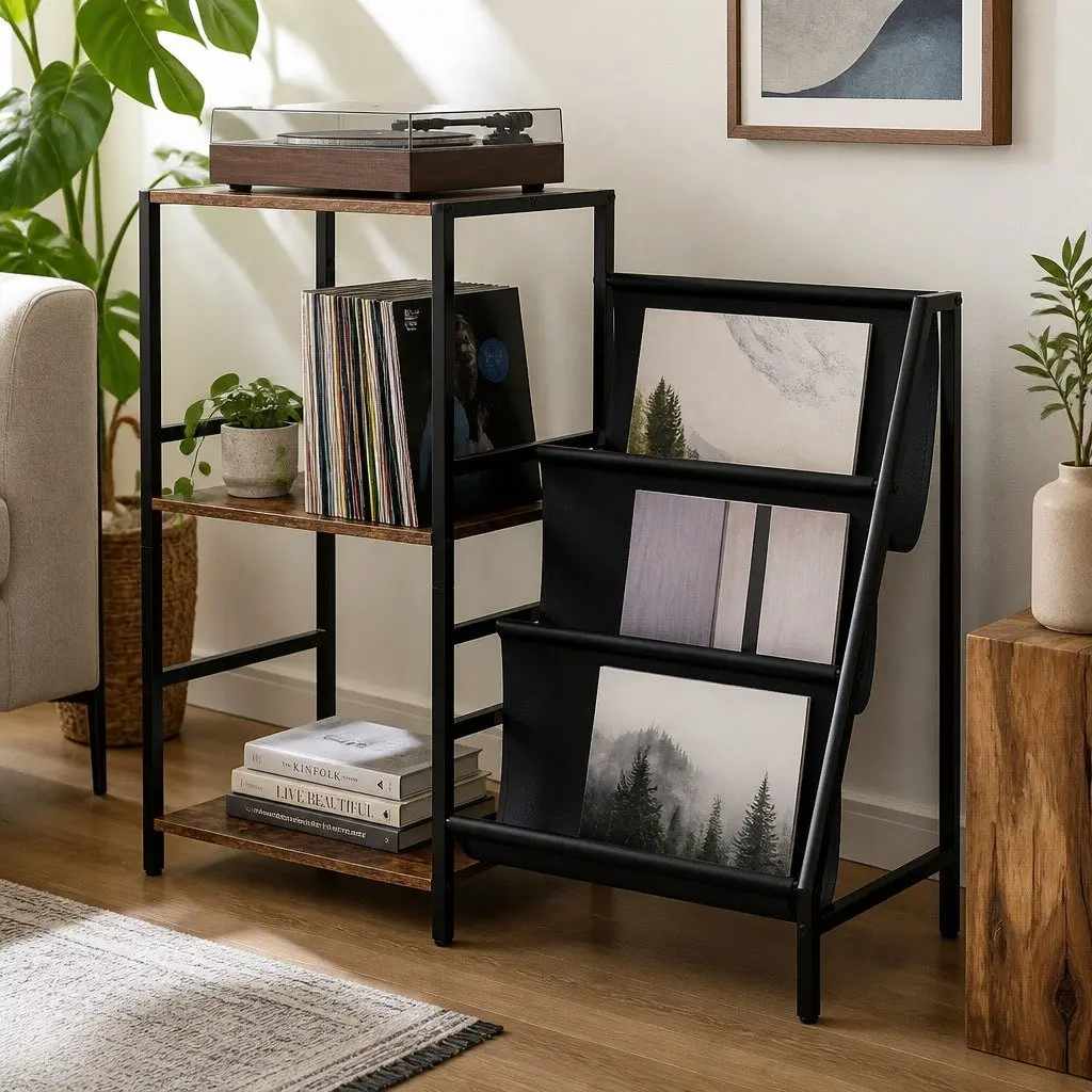3-Tier Record Player Stand for Vinyl Storage