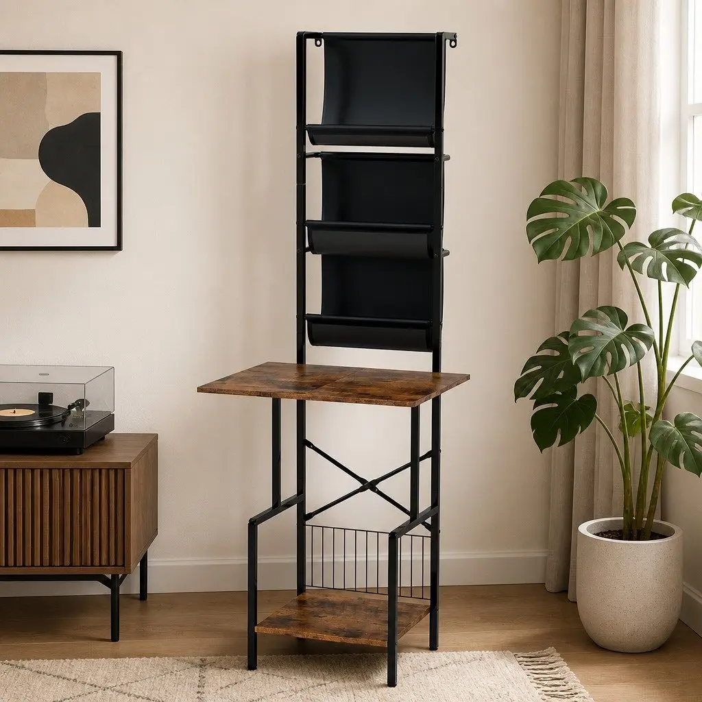 Tall Vinyl Record Player Stand for 200 Albums