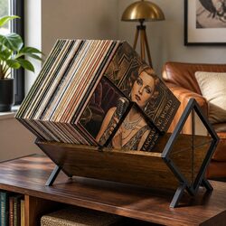 Vinyl Record Storage Rack Display Shelf LP Album Books Holder Adjustable Stand