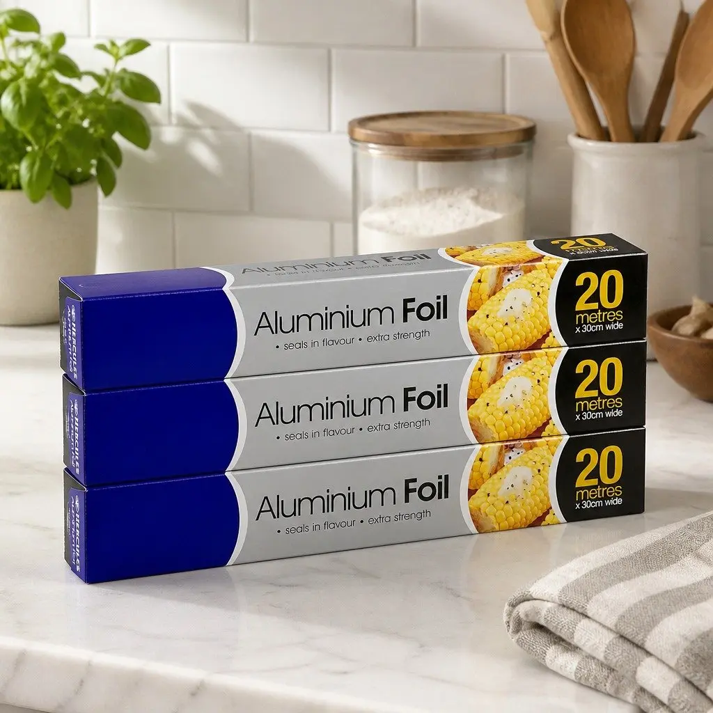 Aluminium Foil 20m x 3 Rolls for Kitchen Use