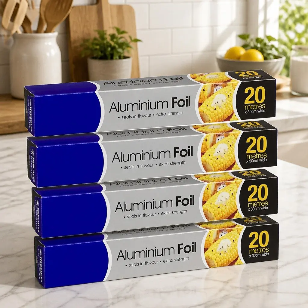Aluminium Foil Roll 20m x 4 for Cooking & Baking
