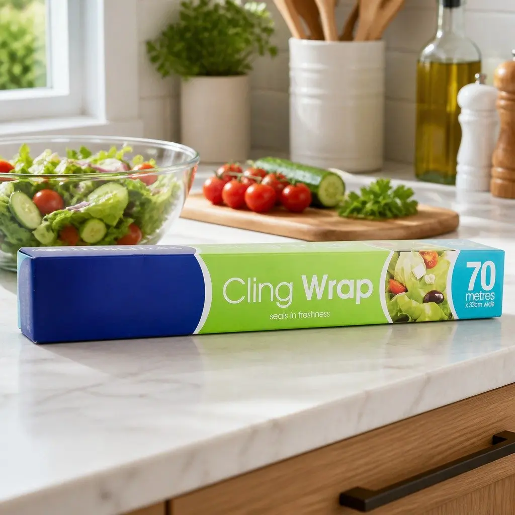 Cling Wrap Food Storage Plastic 70m Transparent 4 Rolls