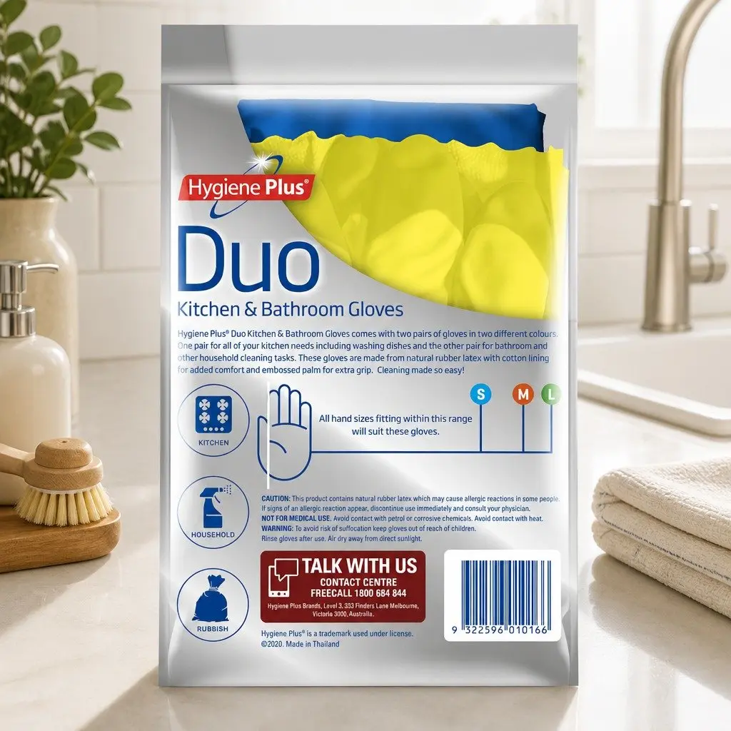 Large 2pk Kitchen and Bathroom Gloves for Cleaning