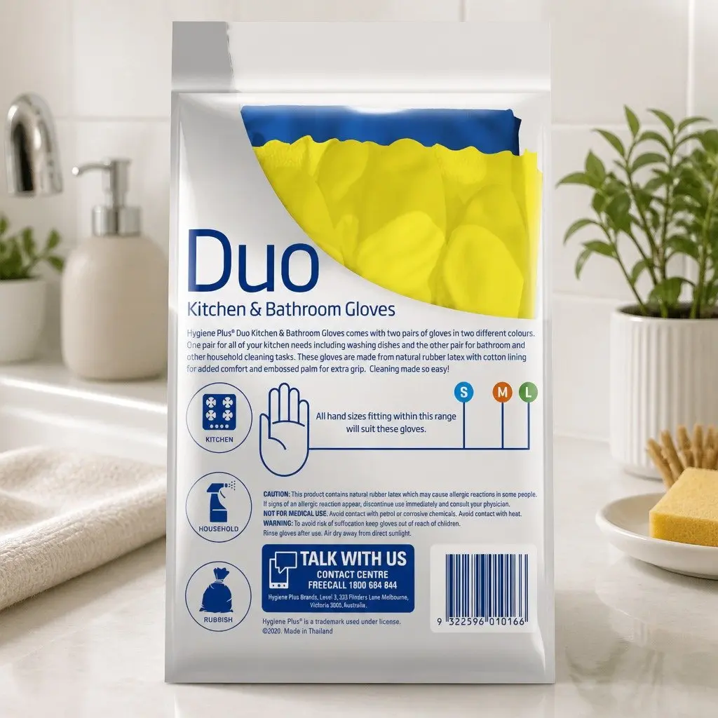 Large Cleaning Gloves for Kitchen and Bathroom Use