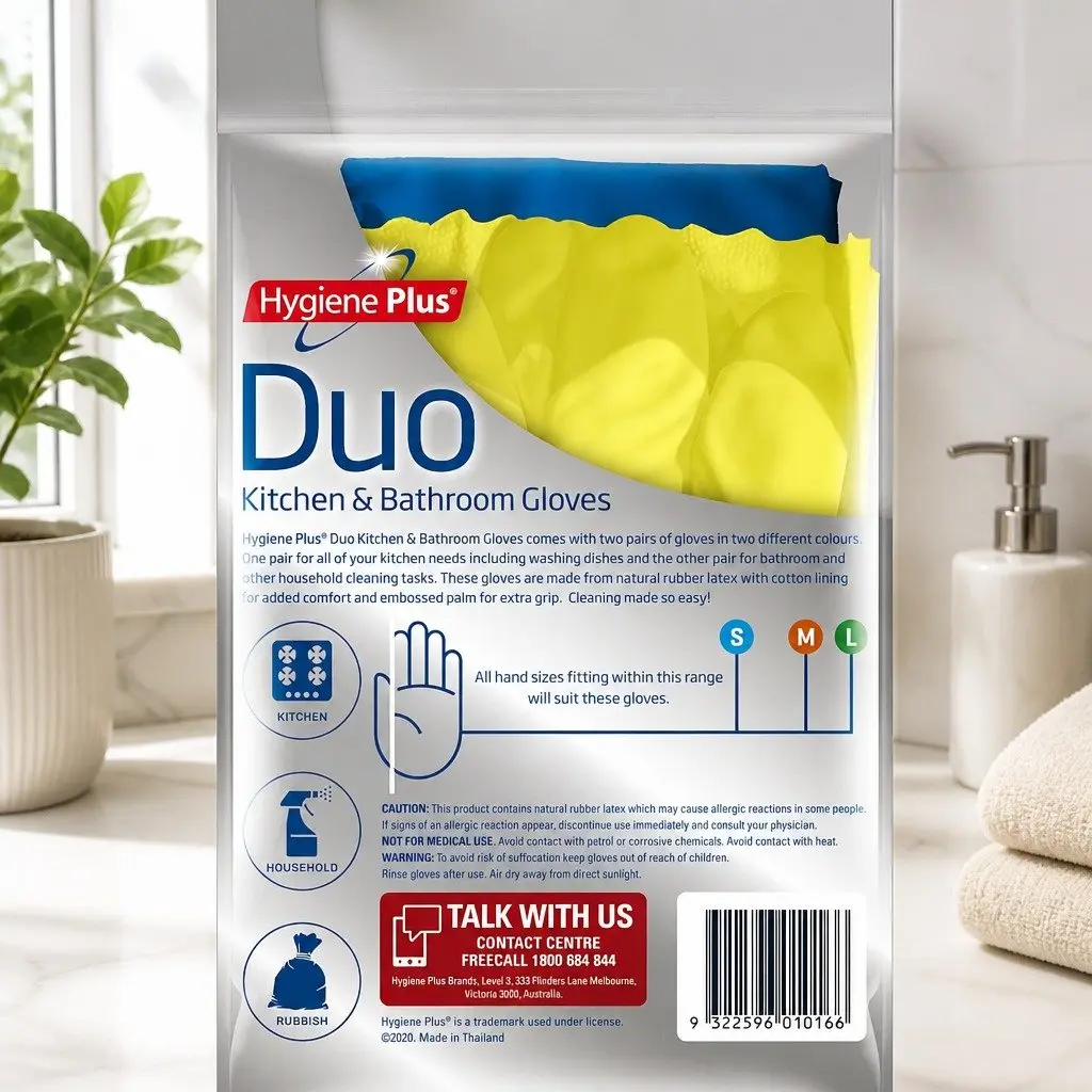 Large Waterproof Kitchen and Bathroom Cleaning Gloves