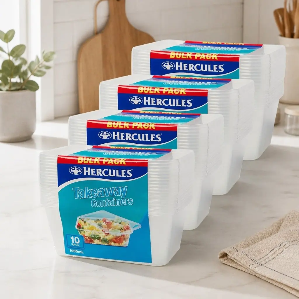 1000ml Takeaway Food Containers 10 Pack x4